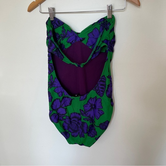 Etro Green and Purple One Piece Swimsuit Size 46 US Large - Picture 3 of 5